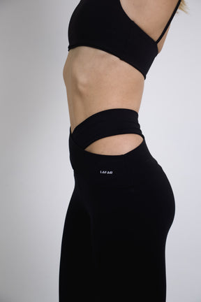 Calça Legging Cintura Cruzada Preta Lafar